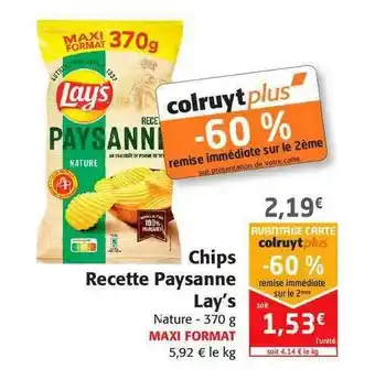 Colruyt Chips Recette Paysanne Lay's offre