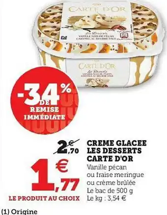 U Express Crème Glacée Les Desserts Carte D'or -34% De Remise Immédiate offre