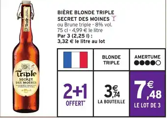 Intermarché Bière Blonde Triple Secret Des Moines offre