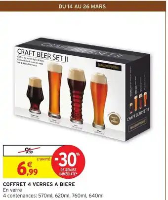 Intermarché Coffret 4 Verres A Biere offre