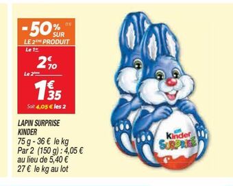 Netto Lapin surprise kinder offre