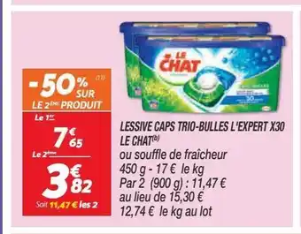 Netto Lessive caps trio-bulles l´expert x30 le chat offre