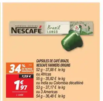 Netto Capsules de café brazil nescafé farmers origins offre