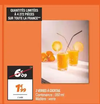 Netto 2 verres a cocktail offre
