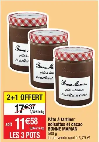 Pâte à tartiner noisettes et cacao bonne maman
