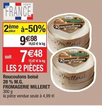 Roucoulons boisé 28% m.g. fromagerie milleret