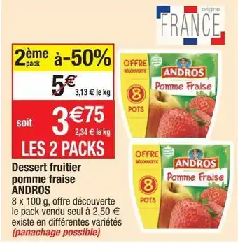 Migros Dessert fruitier pomme fraise andros offre