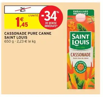 Intermarché Cassonade Pure Canne Saint Louis offre