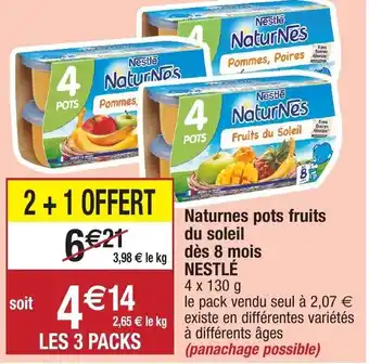 Migros Naturnes pots fruits du soleil dès 8 mois nestlé offre