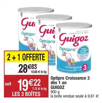 Optipro croissance 3 dès 1 an guigoz
