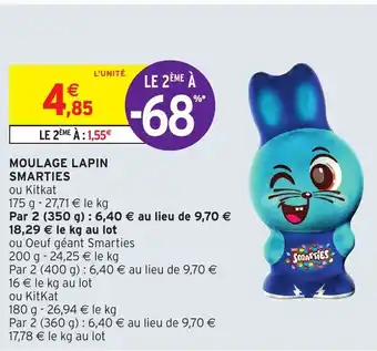 Intermarché Moulage Lapin Smarties offre