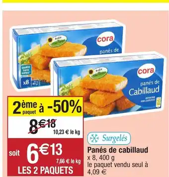 Panés de cabillaud