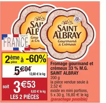 Migros Fromage gourmand et crémeux 33 % M.G. saint albray offre