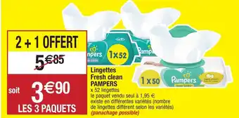 Migros Lingettes fresh clean pampers offre