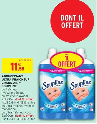 Intermarché Adoucissant Ultra Fraîcheur Grand Air Soupline offre