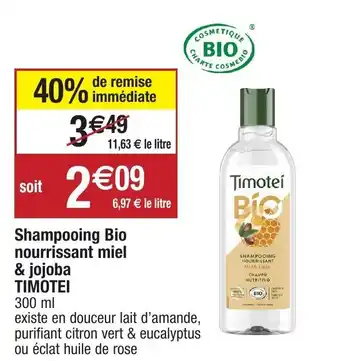 Shampooing bio nourrissant miel & jojoba timotei
