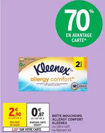 Intermarché Boîte Mouchoirs Allergy Comfort Kleenex offre