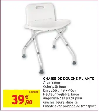 Intermarché Chaise De Douche pliante offre
