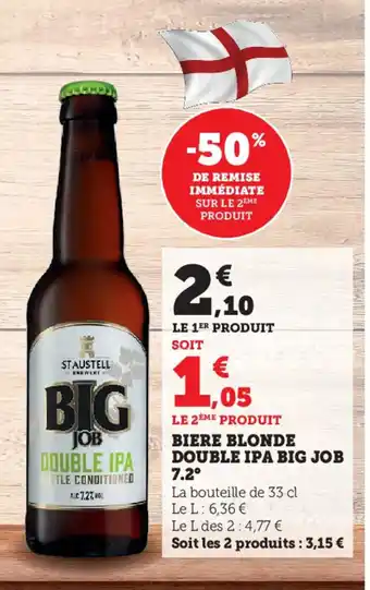 Super U Biere blonde Double Ipa Big Job 7.2 offre