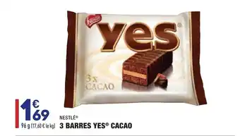 ALDI 3 Barres yes cacao offre