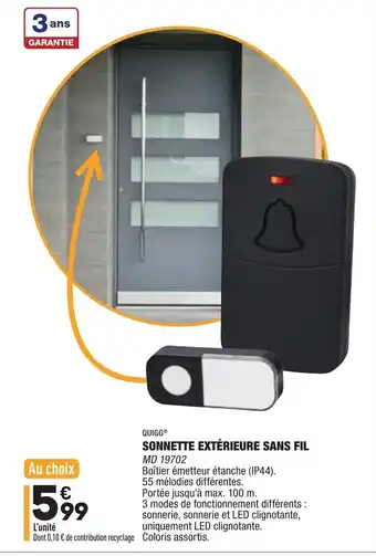 ALDI Sonnette extérieure sans fil offre