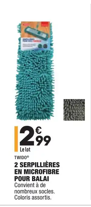 2 Serpillières en microfibre pour balai