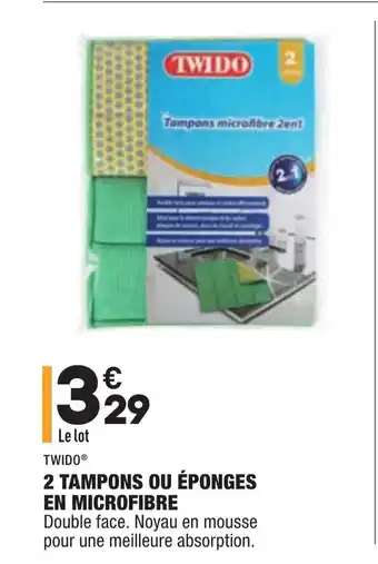 ALDI 2 Tampons ou éponges en microfibre offre