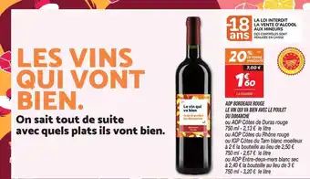 Netto Aop bordeaux rouge le vin qui va bien avec le poulet du dimanche offre
