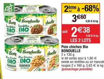 Cora x Carrefour Pois chiches bio bonduelle offre
