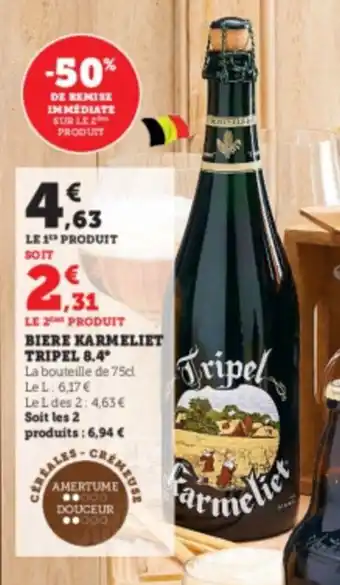 Super U Biere karmeliet tripel 8,4 offre
