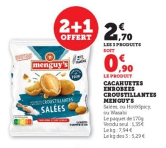 Super U Cacahuetes enrobees croustillantes MENGUY'S offre