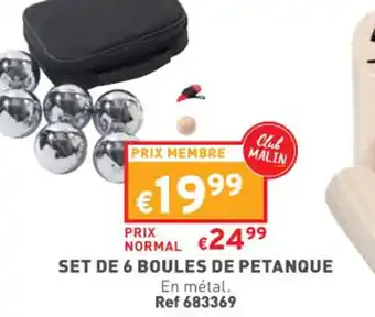 Trafic Set de 6 boules de petanque offre
