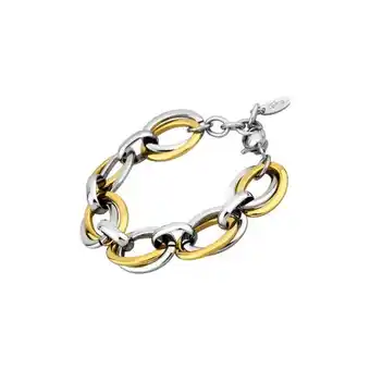 Bracelet lotus femme acier doré et gris