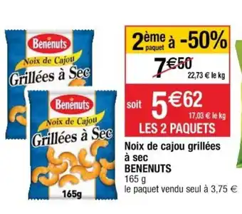 Cora x Carrefour Noix de cajou grillées à sec offre
