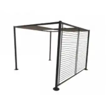 E.Leclerc Brico Agra - pergola 4 toiles coulissantes 3x3m - gris & taupe offre