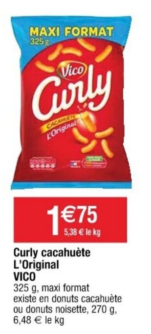 Promo Curly Cacahuetes Chez Auchan