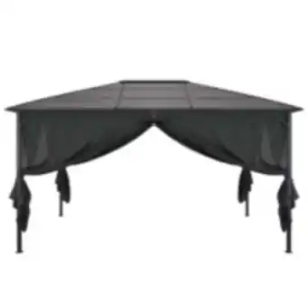 E.Leclerc Brico Vidaxl tonnelle avec rideau aluminium 4x3x2,6 m noir offre