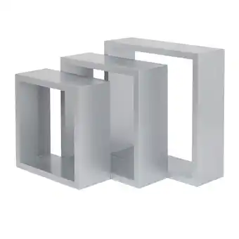 Castorama Lot de 3 étagères murales cubes modulables rigga form, argent offre