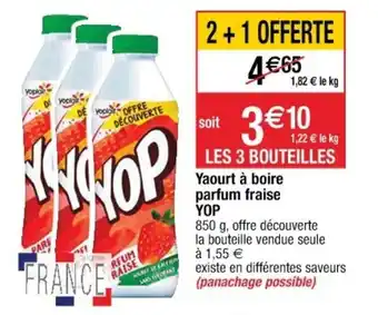 Cora x Carrefour Yaourt à boire parfum fraise offre
