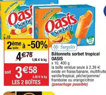 Cora x Carrefour Bâtonnets sorbet tropical offre
