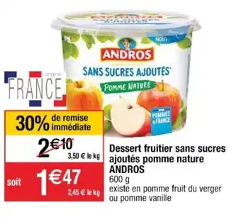 Dessert fruitier sans sucres ajoutés pomme nature
