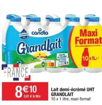Cora x Carrefour Lait demi-écrémé UHT offre