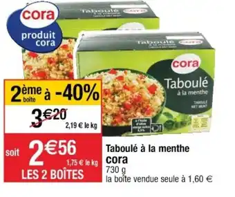 Cora x Carrefour Taboulé à la menthe offre