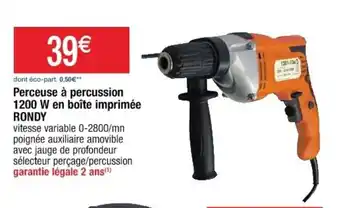 Cora x Carrefour Perceuse à percussion 1200W en Boîte imprimée offre