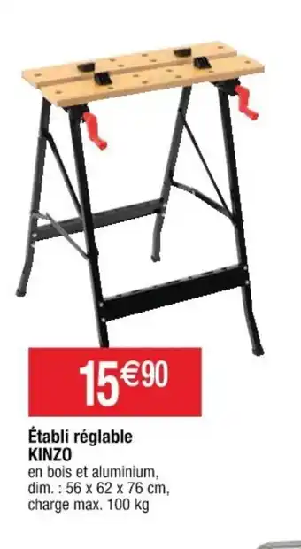 Cora x Carrefour Établi régtable offre