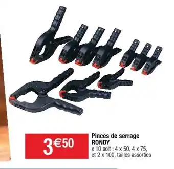 Pinces de serrage