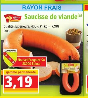 Norma Saucisse De Viande offre
