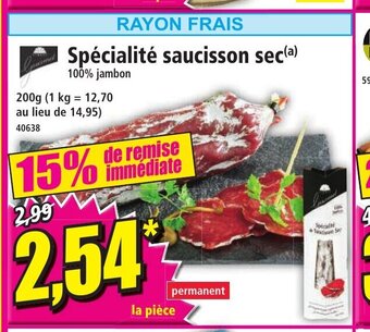Norma Spécialité Saucisson Sec offre