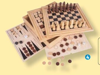 Auchan Jeux De Table En Bois 4 En 1 offre
