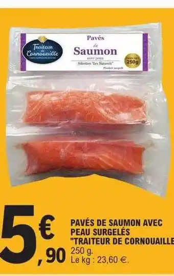 E.Leclerc Pavés de saumon avec peau surgelés offre